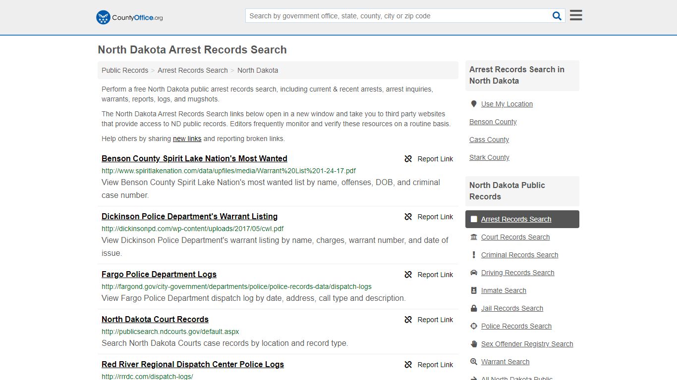 Arrest Records Search - North Dakota (Arrests & Mugshots)